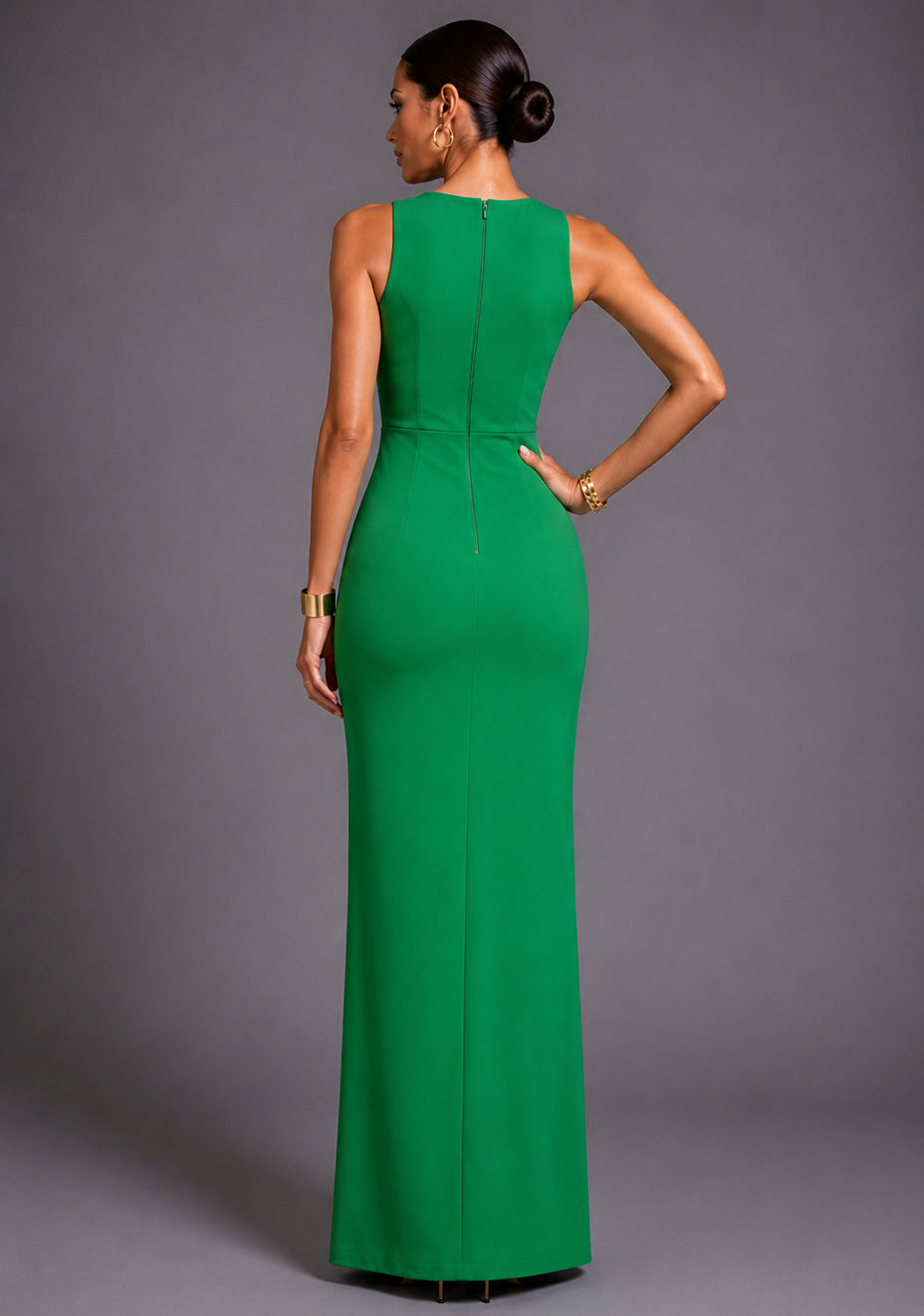 Polly | Asymmetrical Emerald Green Maxi Dress