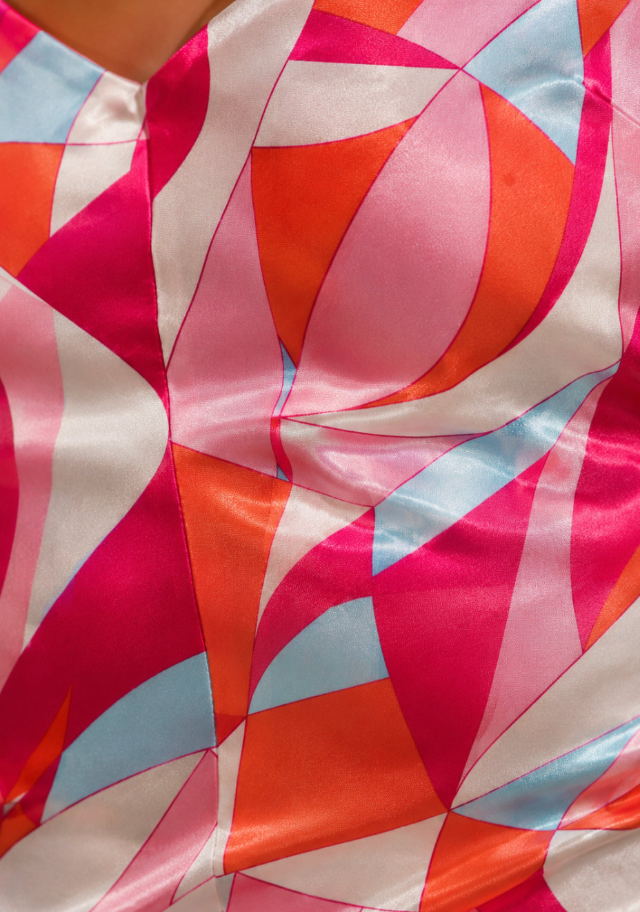 Harper | Geo Print Satin Midaxi Dress