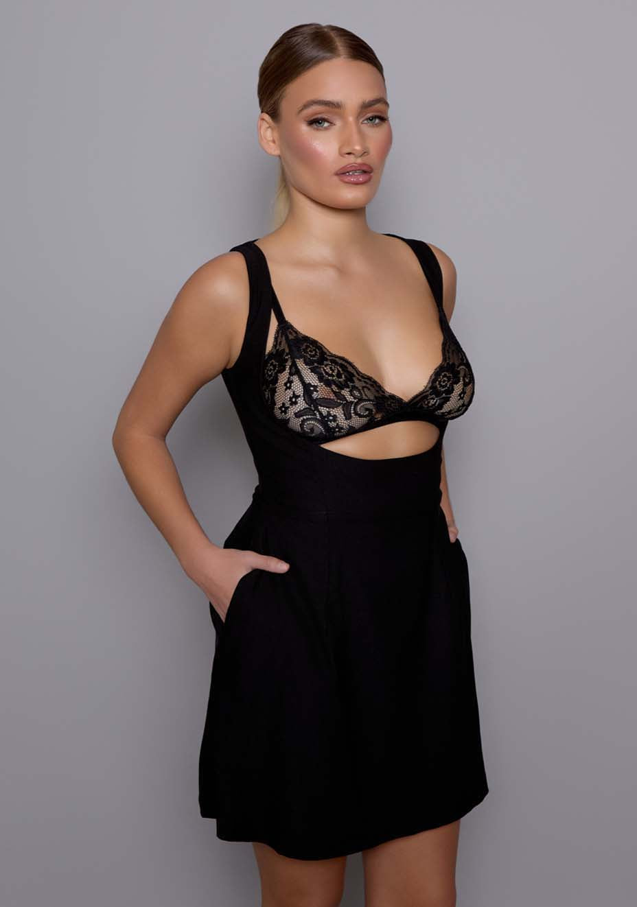 Orla | Scoop Neck Black Mini Dress