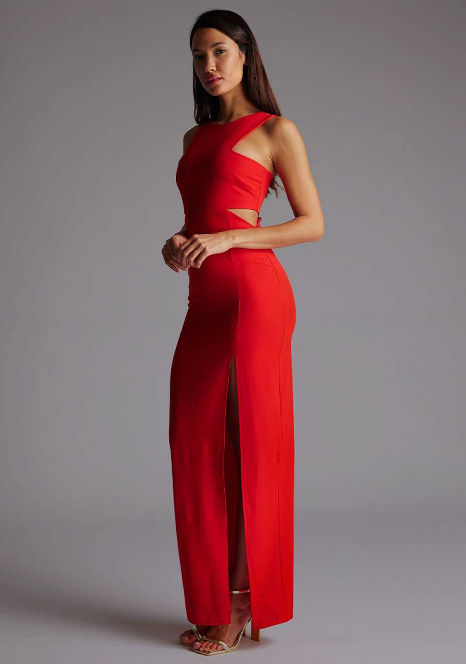 Paige | Cut Out Red Maxi Dress