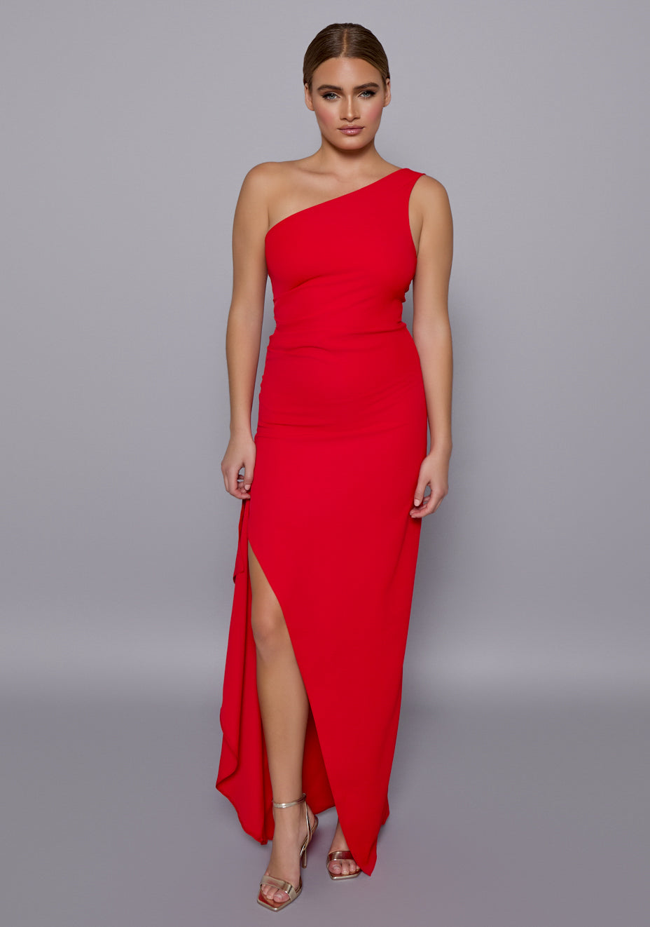 Stella | One Shoulder Red Maxi Dress