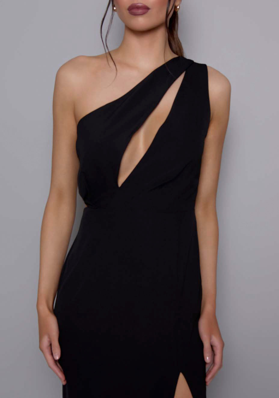 Vanessa | One Shoulder Cut Out Black Maxi Dress