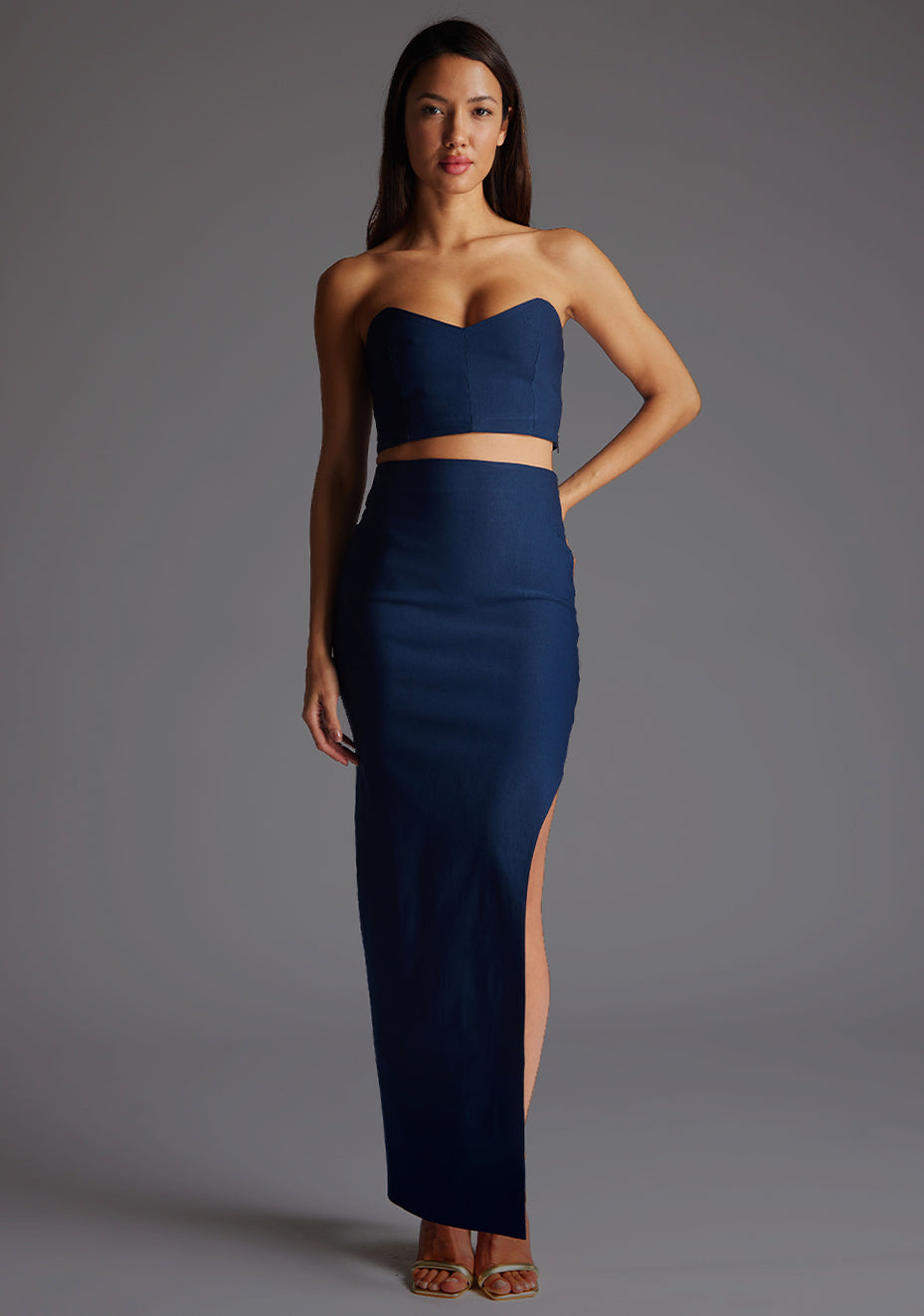 Monot | High Waist Maxi Navy Skirt
