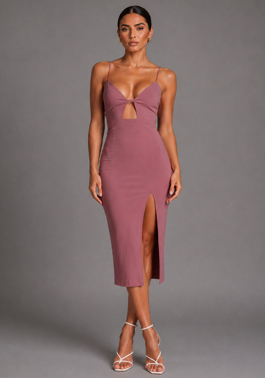 Martina | Strappy Cut Out Rose Midaxi Dress