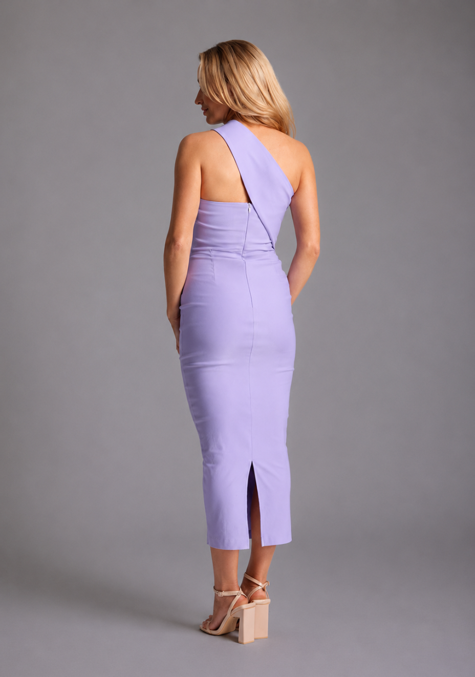 Teo | One Shoulder Bodycon Lilac Midaxi Dress