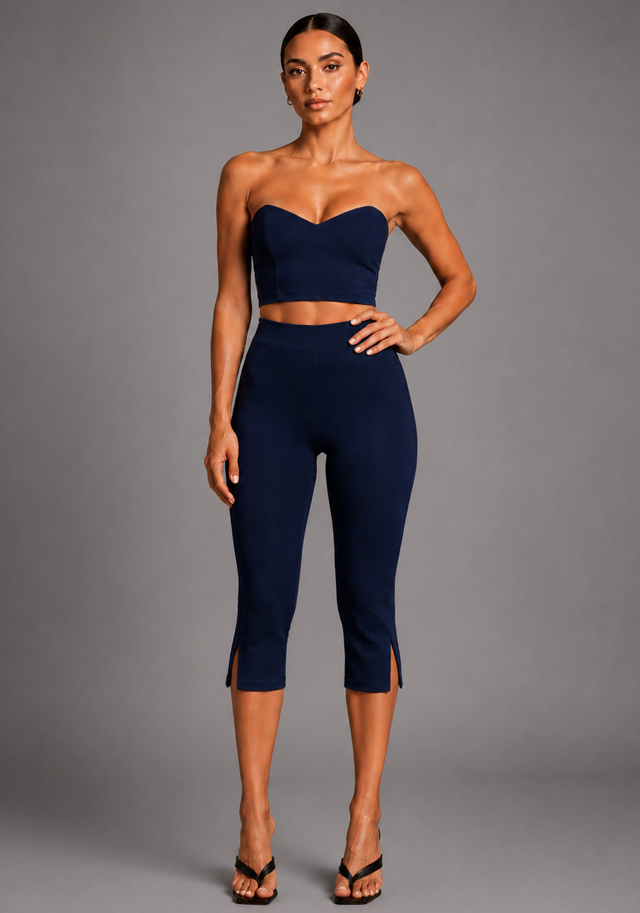 Benedetta | Strapless Navy Crop Top
