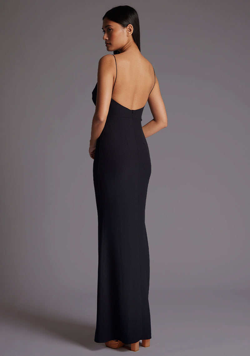 black backless fishtail dress Vesper Women's Strappy Maxi in aqua pleated cutout a wedding maxi dress Size:US Size 12 prom and everything in