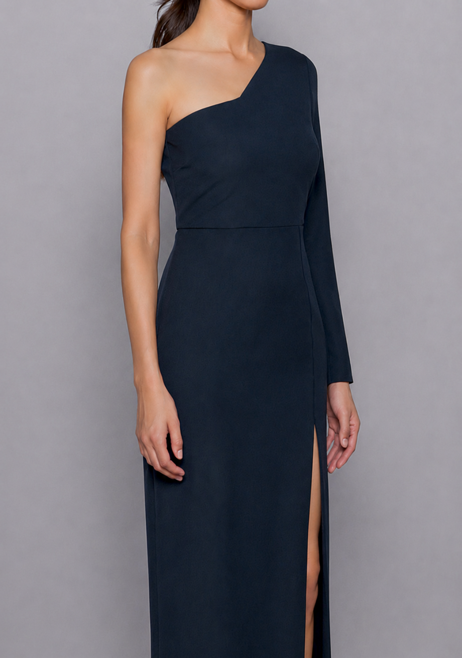 Sophia | One Sleeve Navy Maxi Dress