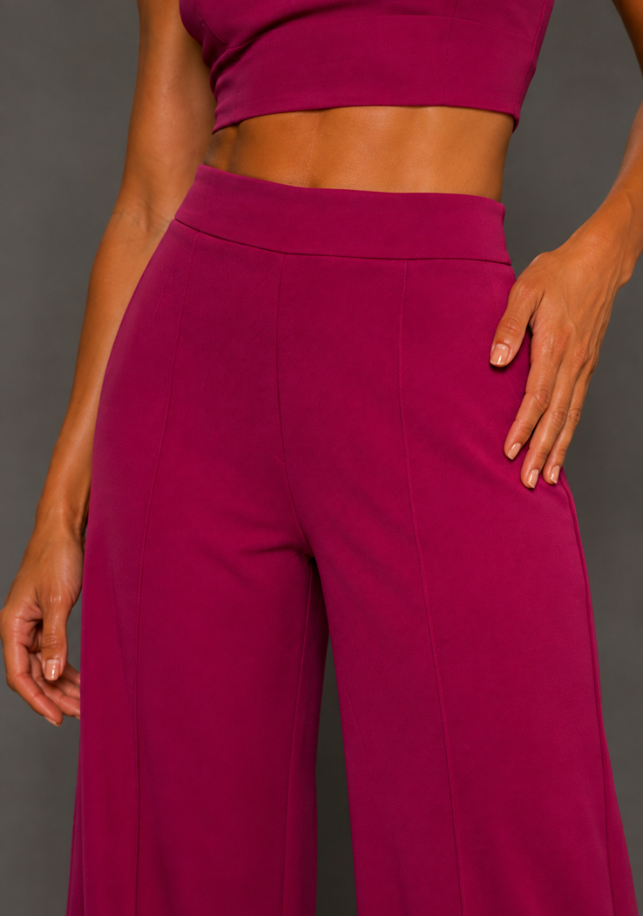 Renata | Strapless Magenta Crop Top