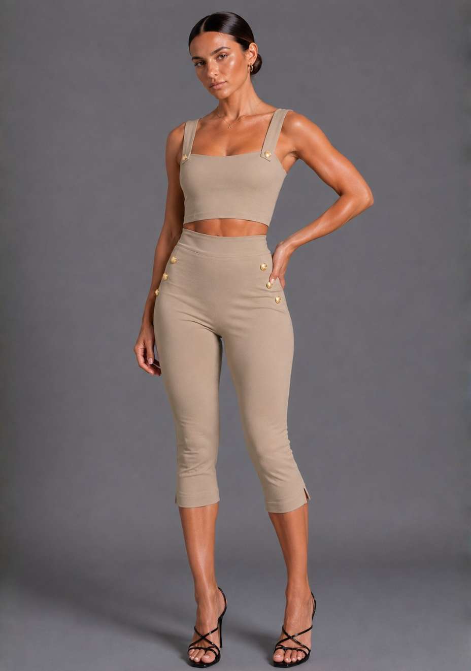 Capri | Cropped Taupe Pants