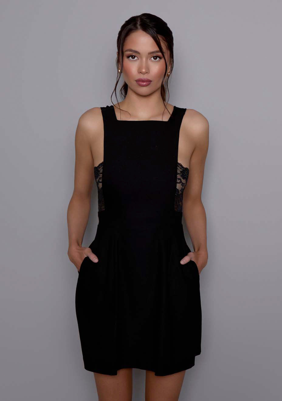 Noa | Open Back Black Mini Dress