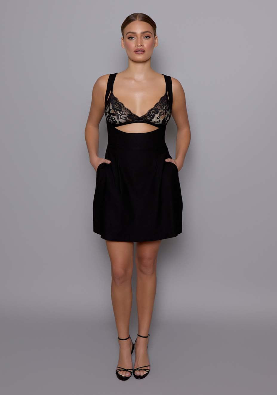 Orla | Scoop Neck Black Mini Dress