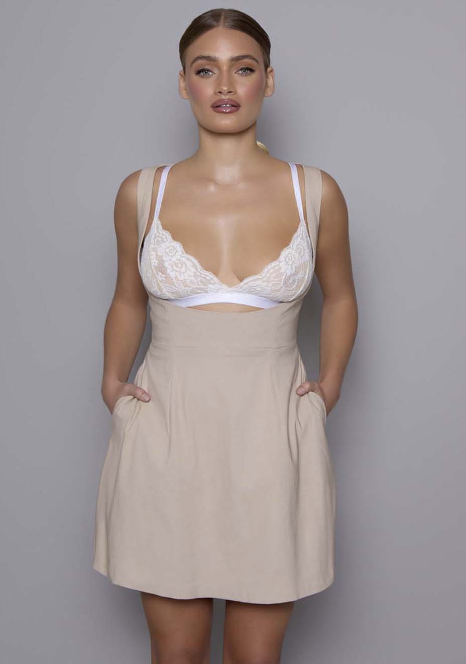 Orla | Scoop Neck Stone Mini Dress