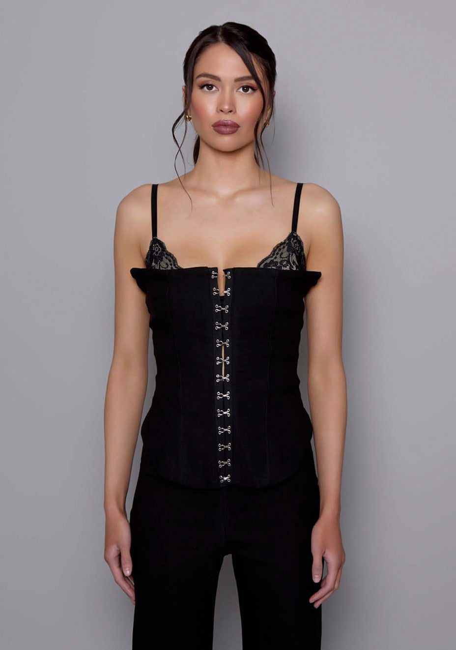 Tyra | Wide Leg Black Tailored Pants